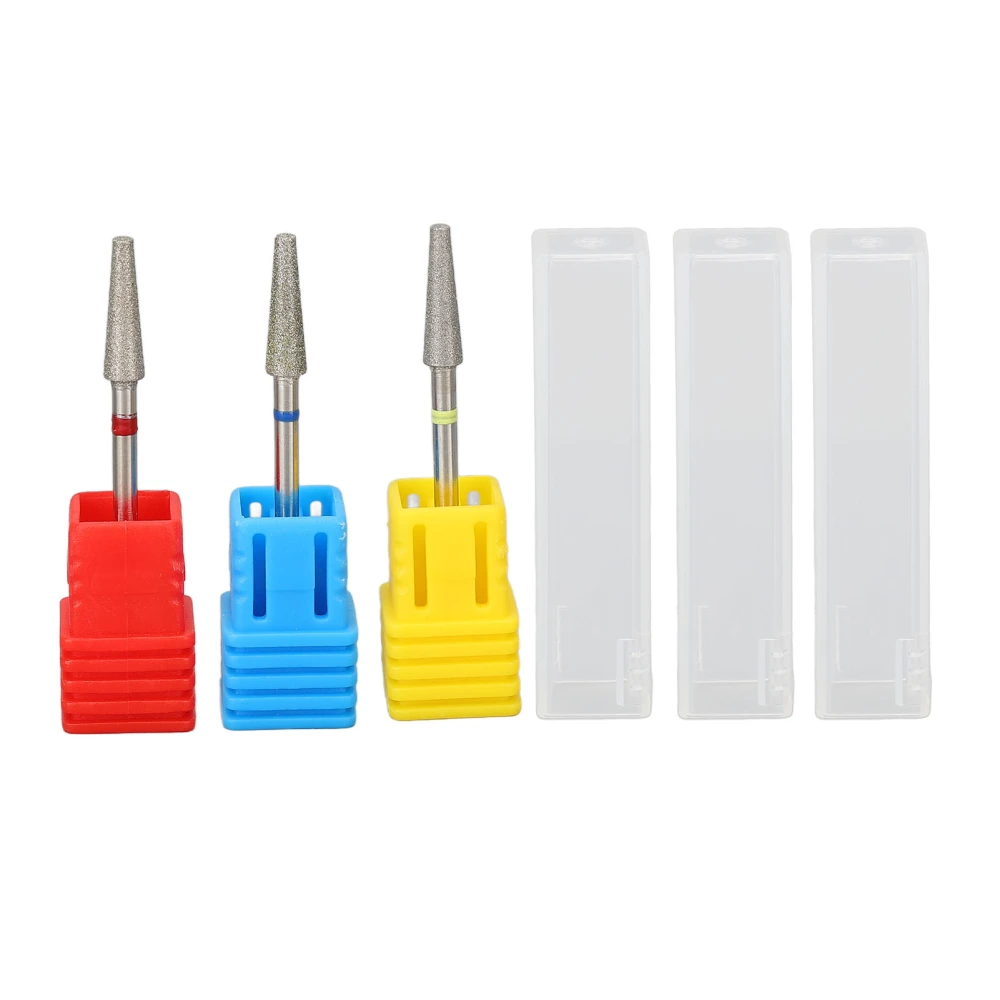 3pcs Nail Drill Bits Professional Russian Style Front Replaceable Grinding Head for Nail Polishing and Removal