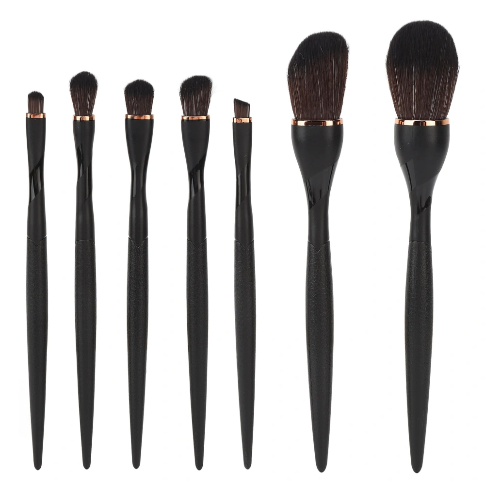 7pcs Makeup Brush Set Professional Soft Hair Eyeshadow Loose Powder Concealer Brush Cosmetic Tool Black