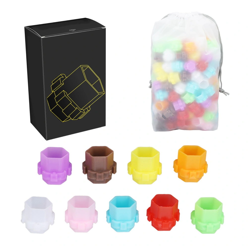 200pcs Multicolor Tattoo Ink Cup Set Professional Portable Cute Tattoo Pigment Cup Holder for Artist Novice