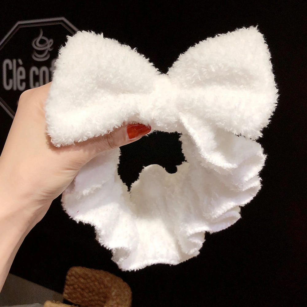 Makeup Headband Cute Look Skin Friendly Soft Elastic Band Face Wash Headband Lightweight Skincare Headbands Bow White