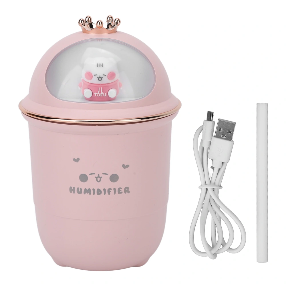 Mini Humidifier Silent USB Powered Hydrating Cute Portable Face Mist Sprayer with Night Light for Car Bedroom 350ml Pink