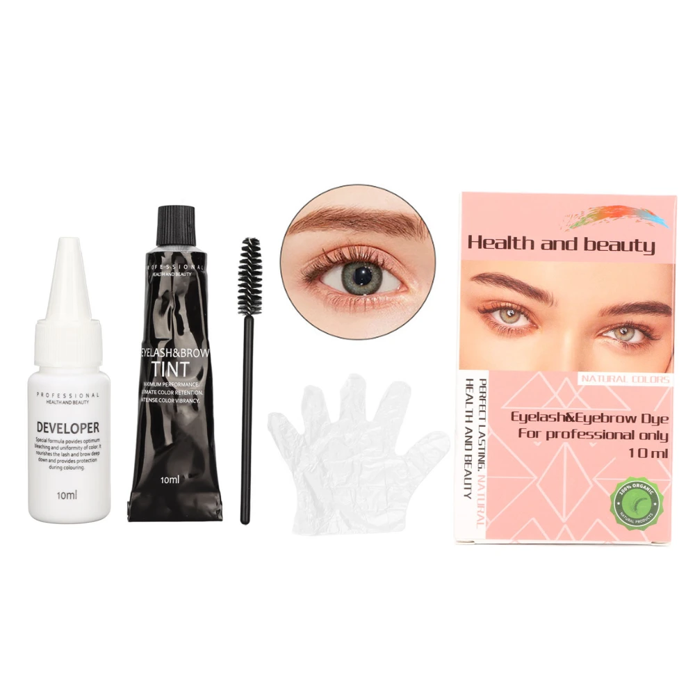 Eyebrow Dye Natural Bright Color Waterproof Sweat Proof Long Lasting Eyebrow Cream Set Paste 10ml Liquid 10ml Brown