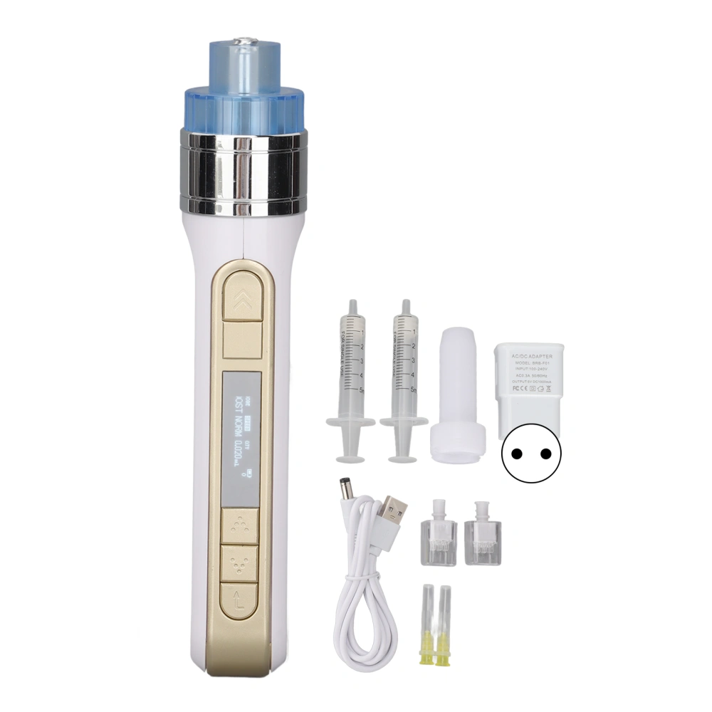 Facial Injector Multi Functional Intelligent Display Water Injector Machine Vacuum for Facial Wrinkle Reduction EU Plug 220V