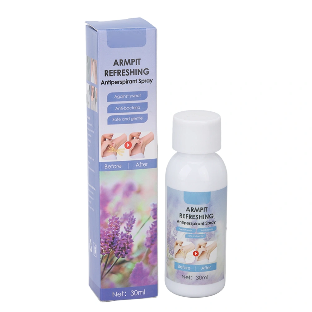 Armpit Antiperspirant Spray 30ml Lavender Natural Safe Antiperspirant Antibacterial Antiperspirant Deodorant for Armpit