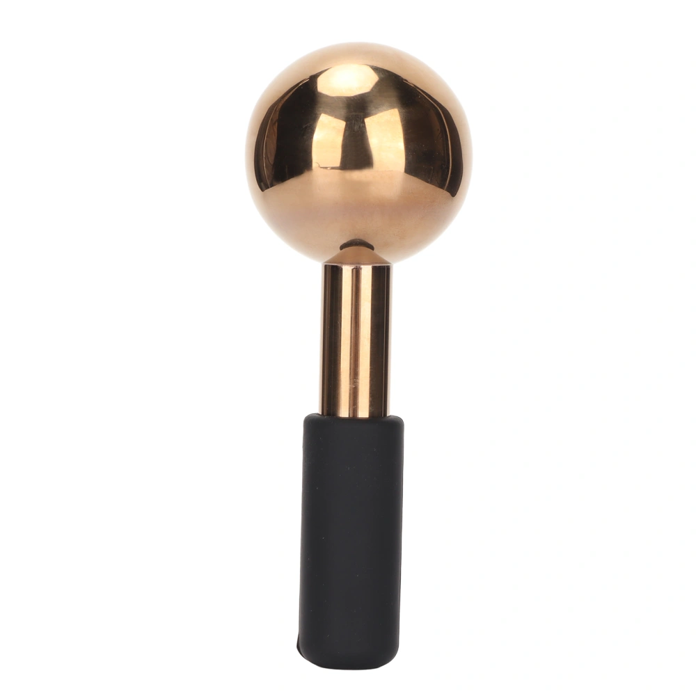 Facial Ice Globes Rose Gold Stainless Steel Cold Ice Ball Reduce Wrinkles Anti Aging Facial Beauty Massage Ball Black Handle