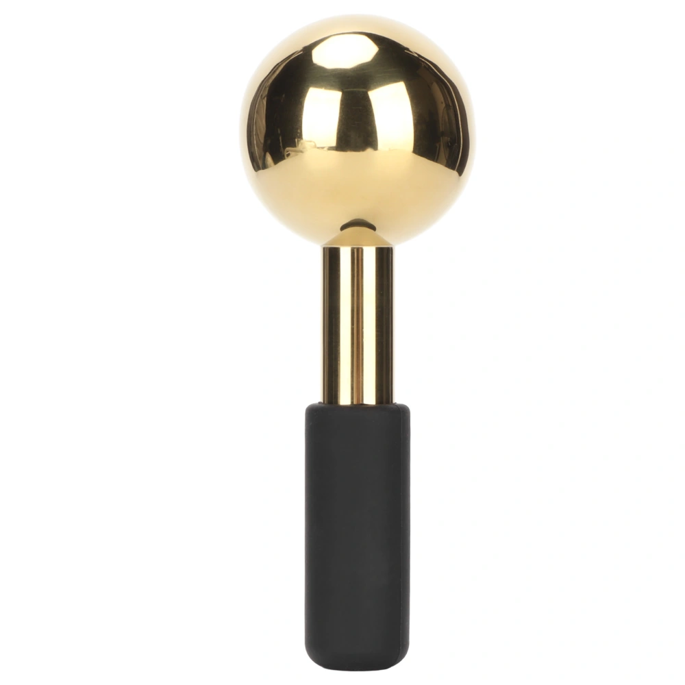 Ice Globes Gold Stainless Steel Ball Anti Age Skin Soothing Reduce Irritation Depuff Inflammation Facial Ice Globes Black Handle