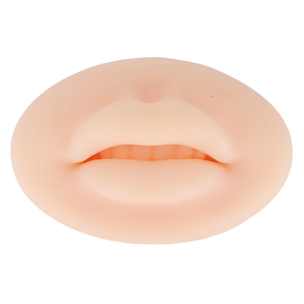 3D Silicone Lips Semi Permanent Soft Real Skin Touch Feeling Fake Lips for Microblading Training Light Skin