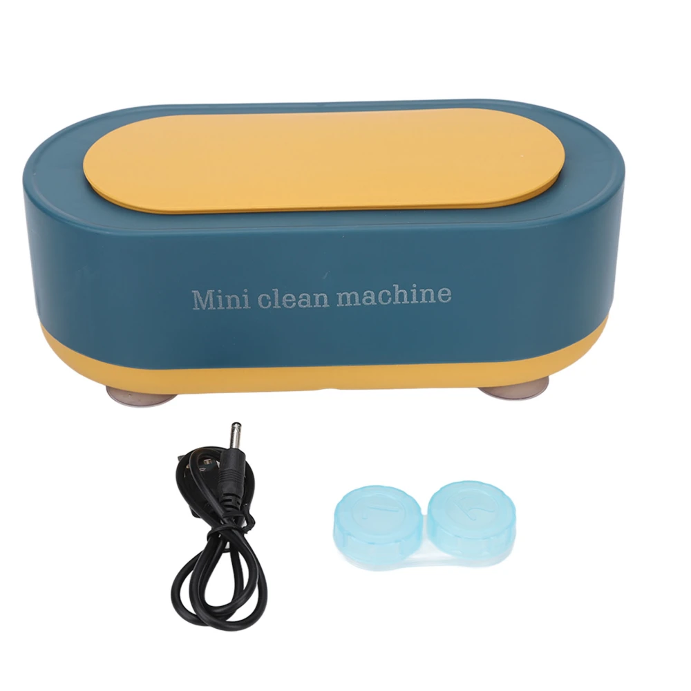 Ultrasonic Cleaner Rechargeable 360 Degree Portable Glasses Cleaning Machine for Jewelry Watch Strap Tableware Blue