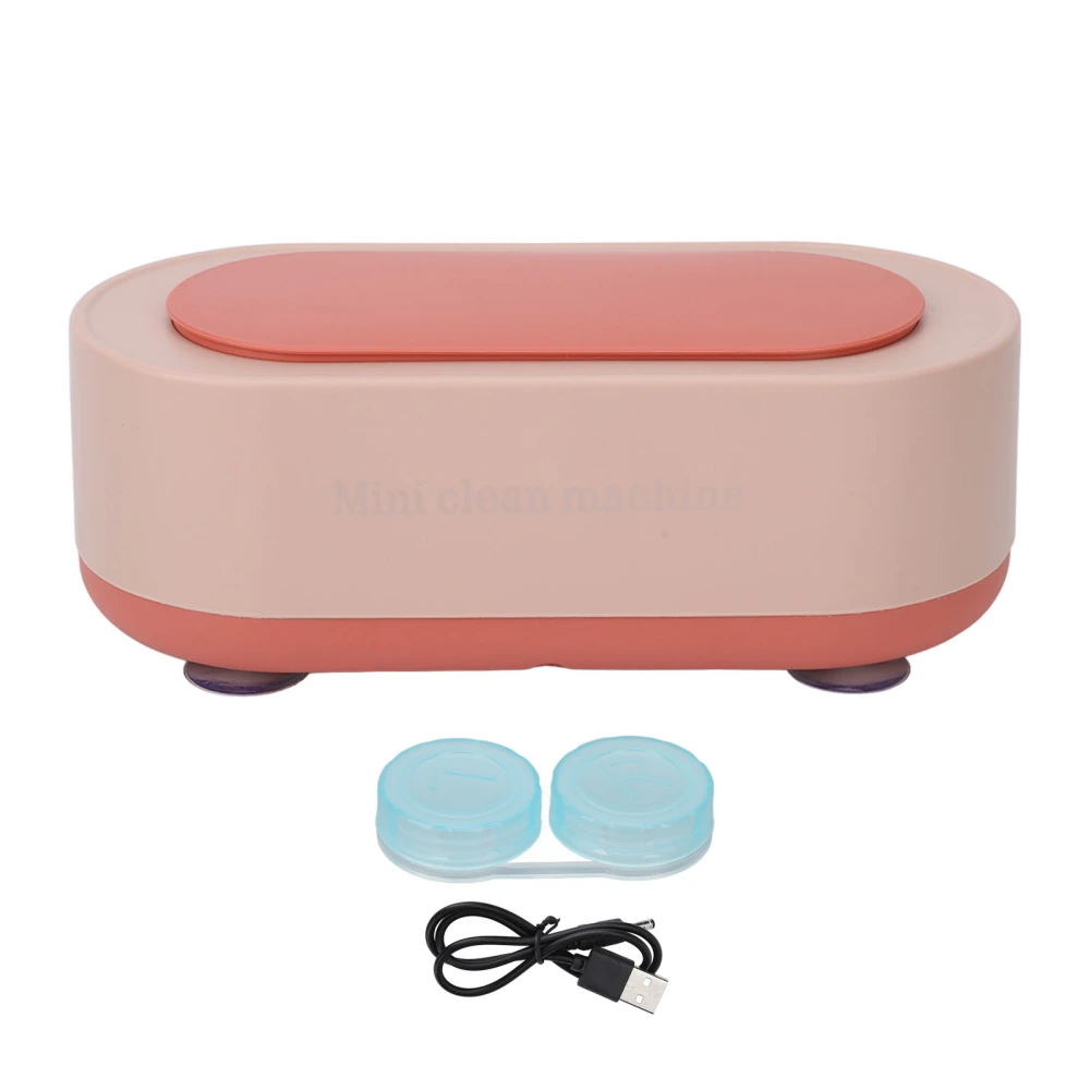 Ultrasonic Cleaner Rechargeable 360 Degree Portable Glasses Cleaning Machine for Jewelry Watch Strap Tableware Pink