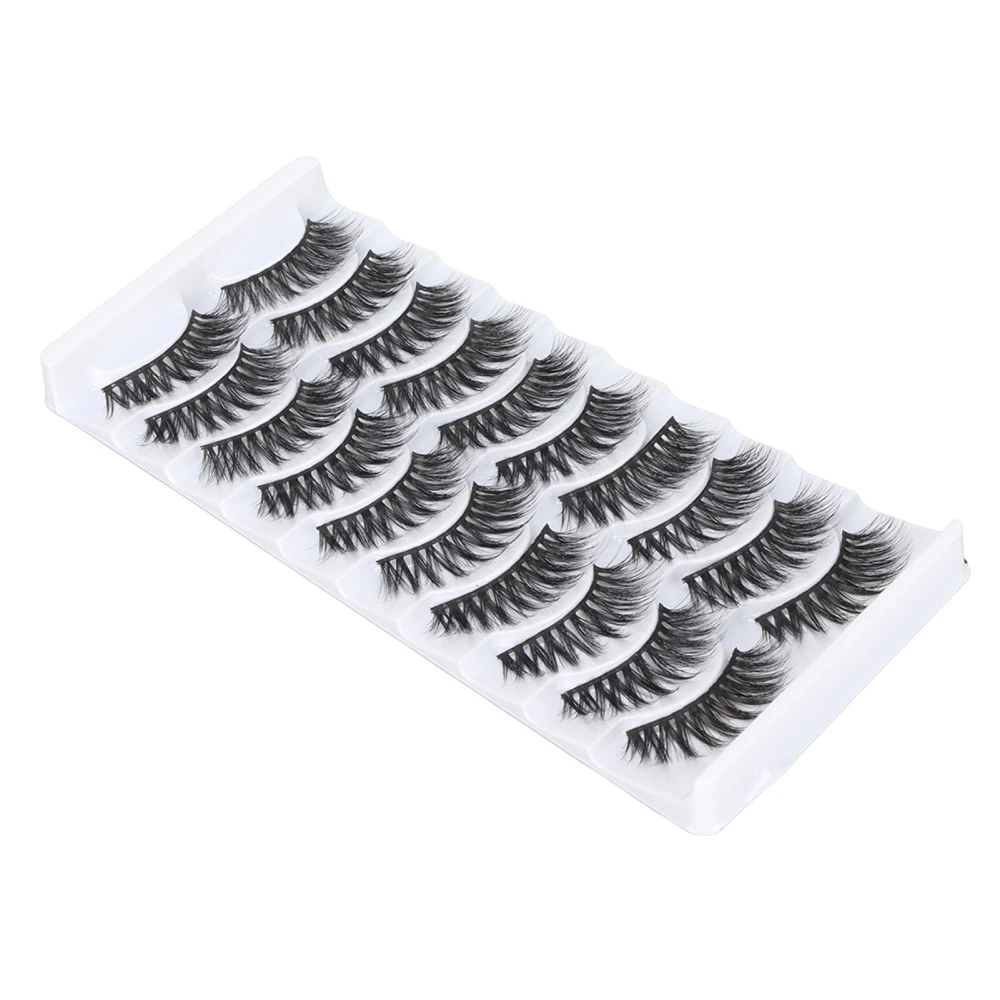 10pairs Fake Eyelashes 6D Semi Handcrafted Natural Slender Soft Fit DIY Cutting Dramatic Eyelashes for Makeup