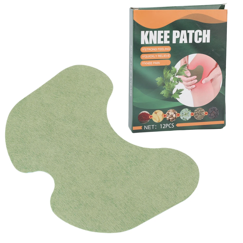 12pcs Herbal Knee Sticker Pain Wormwood Long Standing Warming Heat Patches of Joint Pain