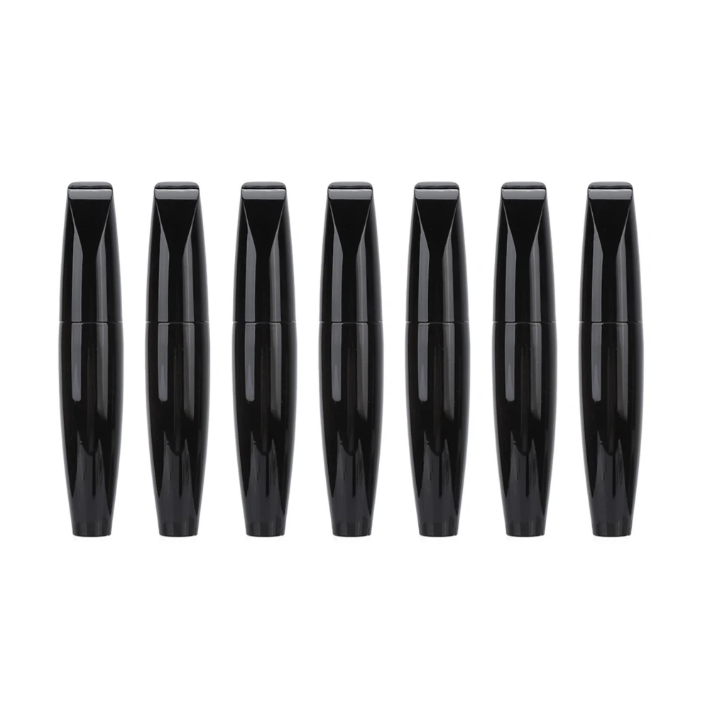 Mascara Tube 7 Pcs 15ml Sealed Glossy Black Thin Soft Brush Head DIY Mascara Empty Tube with Rubber Stopper