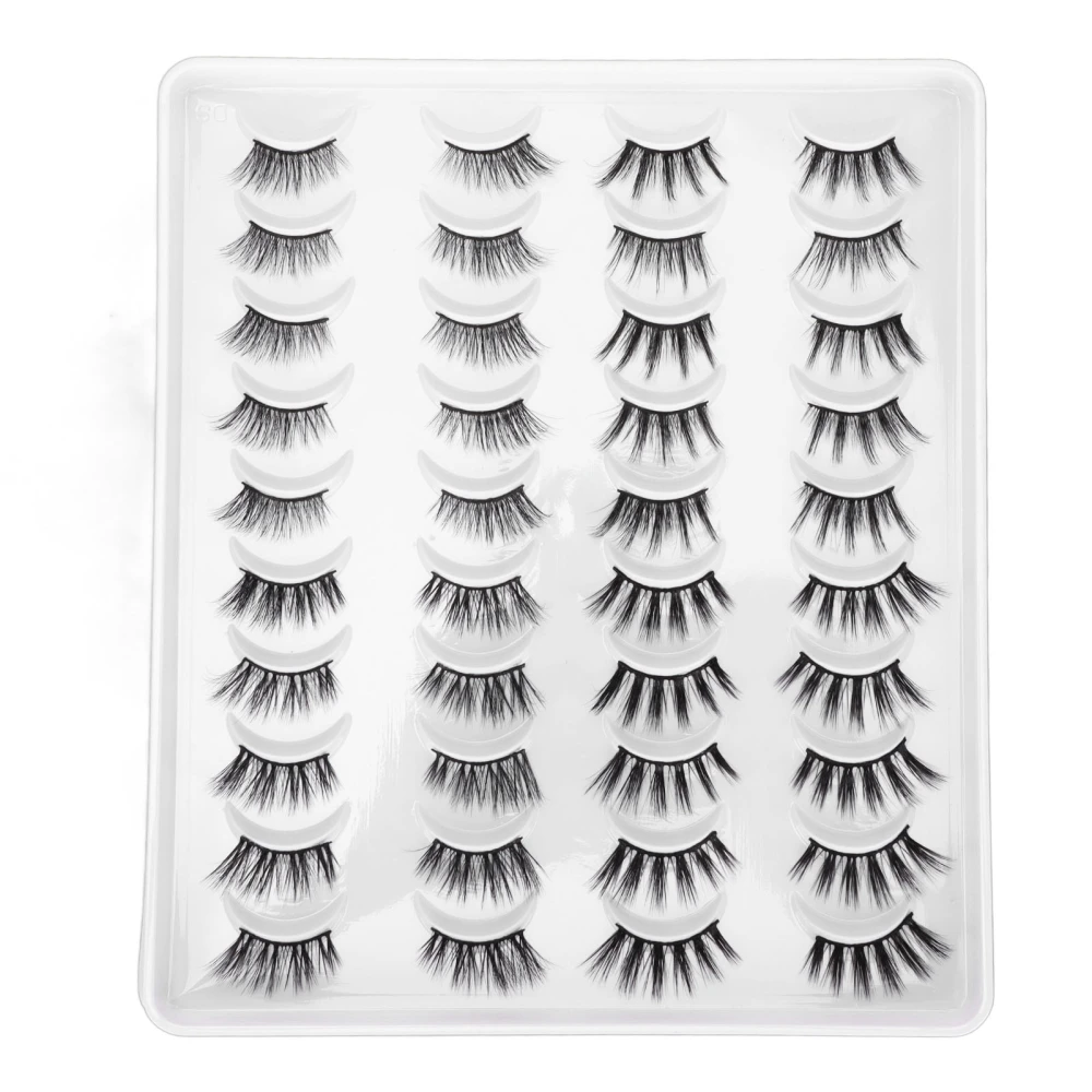 20 Pairs False Eyelashes Half Eye 4 Styles Mixed 6D Semi Handmade Reusable Makeup Supplies