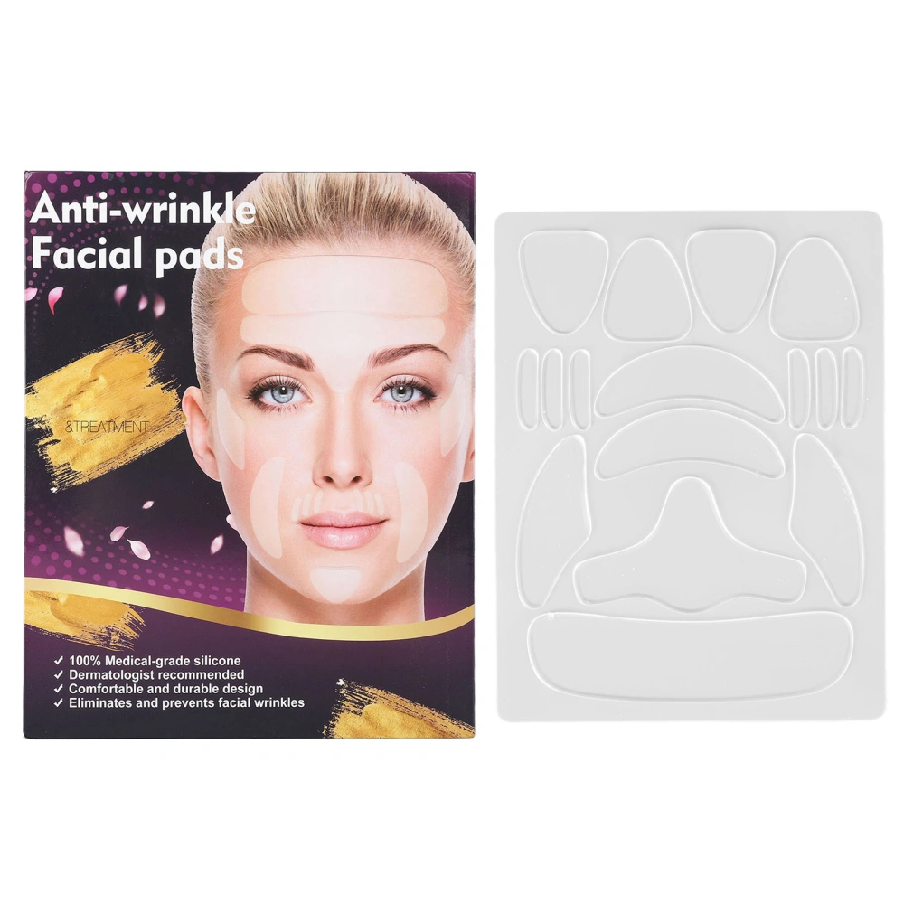 16Pcs Silicone Wrinkle Pad Reusable Soft Comfortable Neck Forehead Face Wrinkle Patch for Women