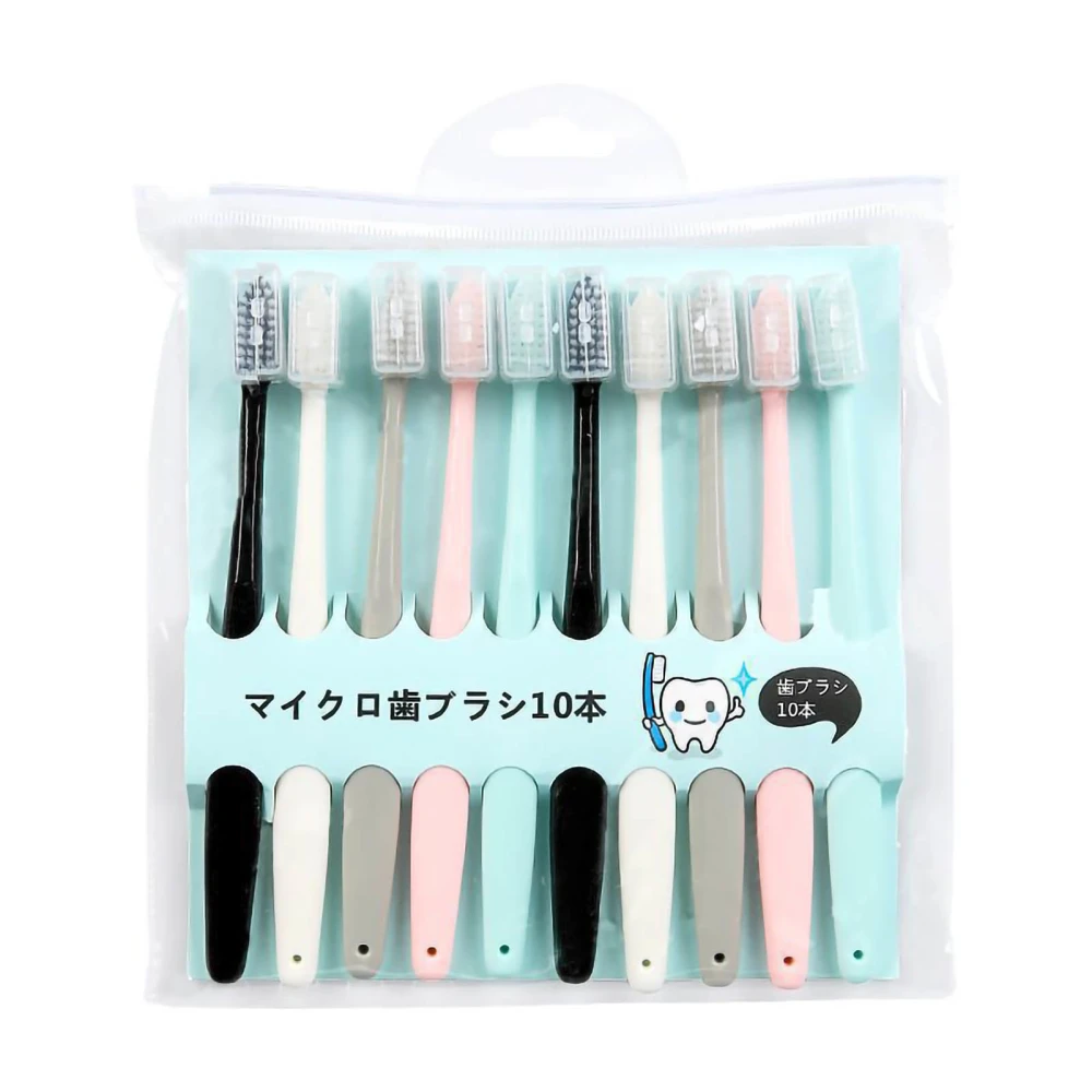 Adults Toothbrushes Soft Brush Hair Multi Colors Toothbrush Set with Cover for Dental Care 10pcs