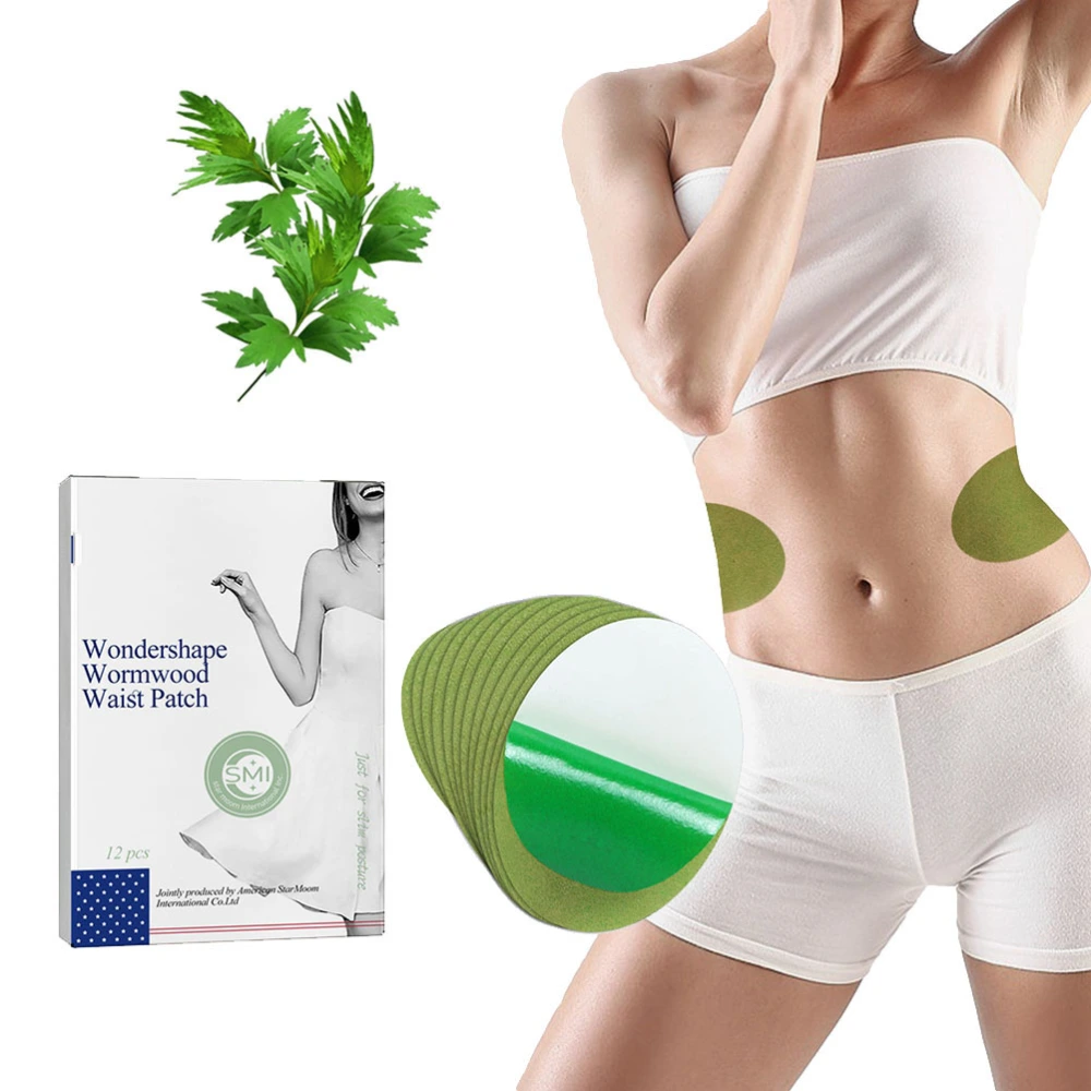 12pcs Wormwood Belly Patch Shaping Reducing Fat Wormwood Waist Patch for Men Women