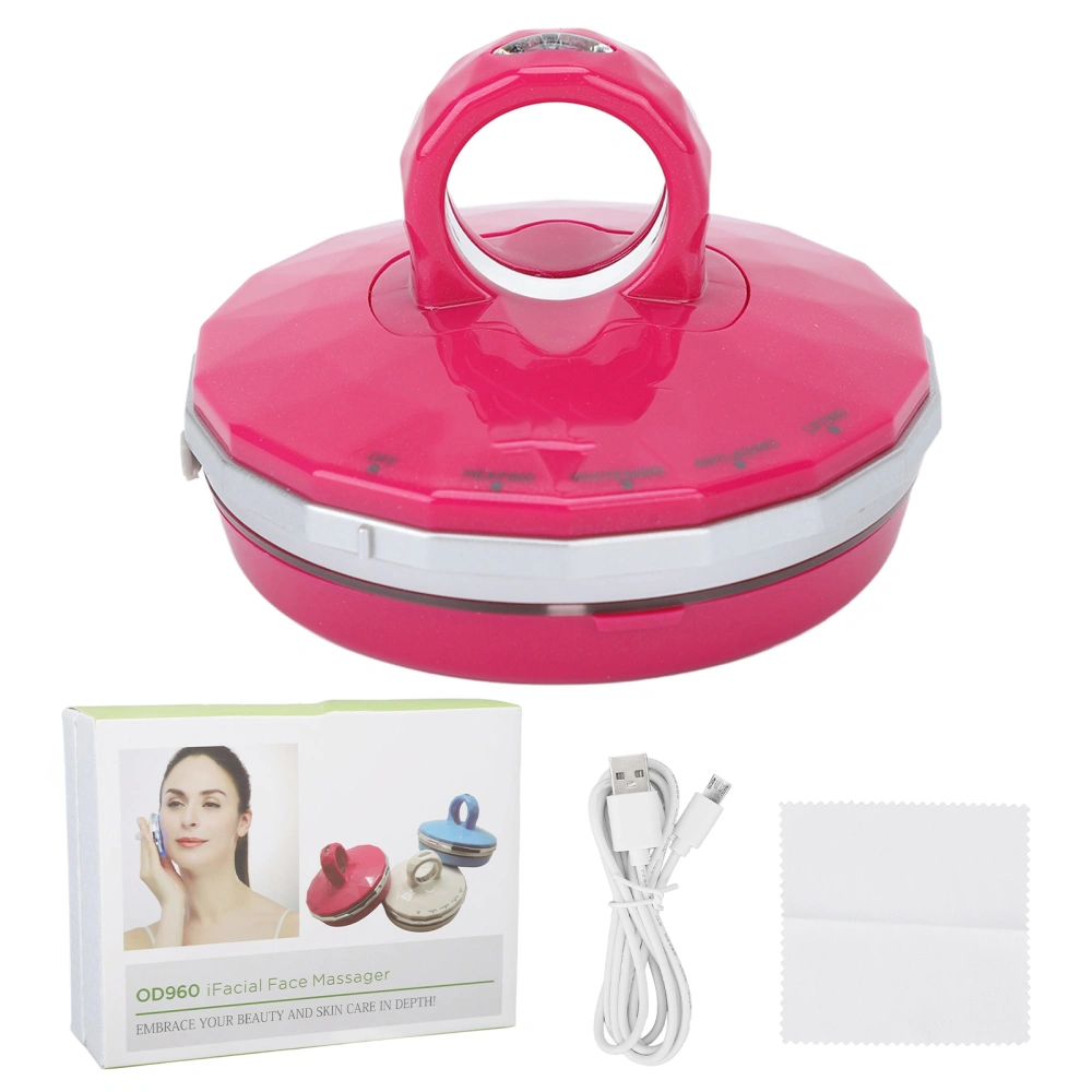 LED Facial Beauty Device Home Portable Mode Adjustable Hot Compress Skin Lifting Face Massager