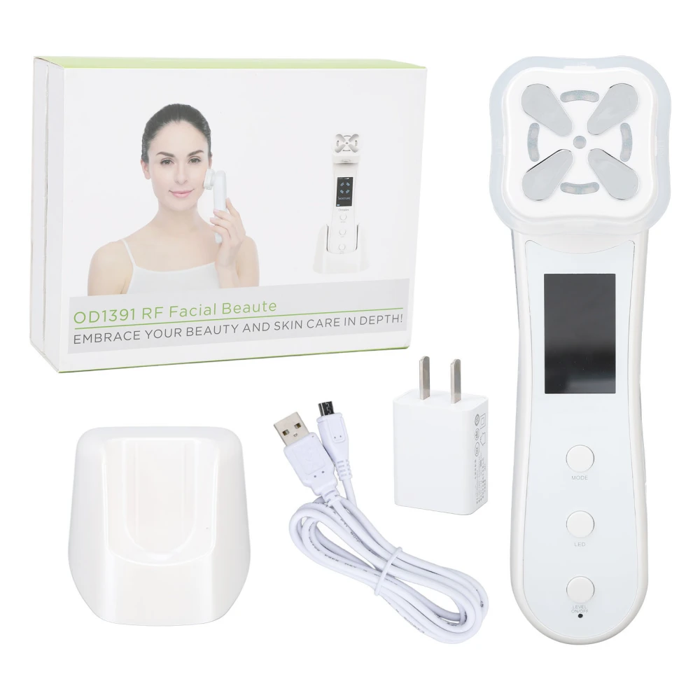 RF Face Beauty Machine Hot Cold Compress Skin Cleaning Moisturizing Skin Rejuvenation Device US Plug 100‑240V