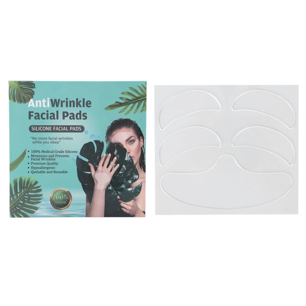 Silicone Prevent Wrinkle Sticker 5 in 1 Safe Reusable Forehead Eye Wrinkle Pad for Faces