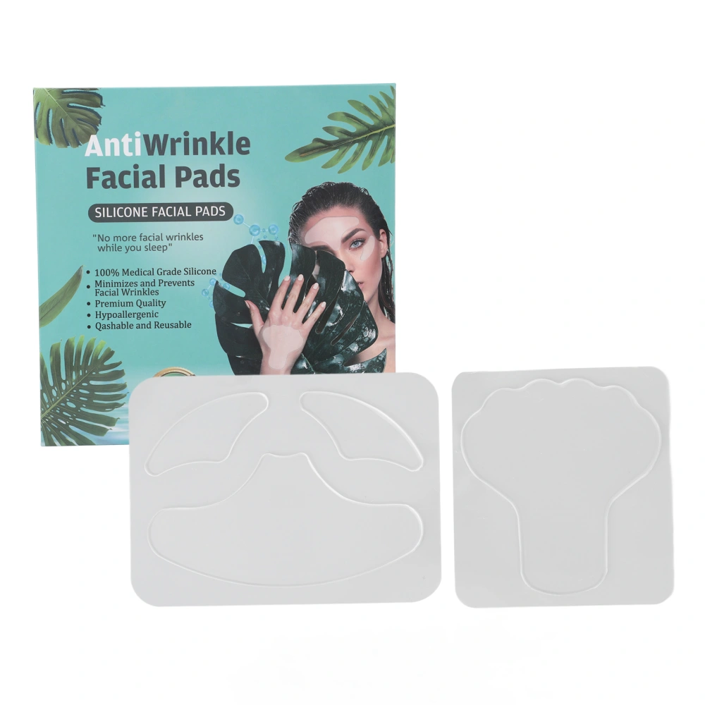 Silicone Skincare Beauty Patches Reusable 3 in 1 Face Wrinkle Patch Set and Hand Wrinkle Patch