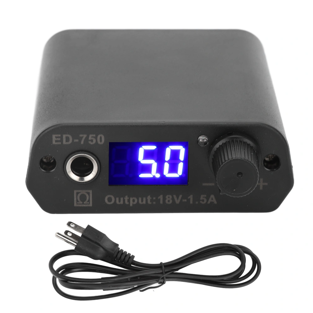 Tattoo Power Supply LCD Screen Prevent Fatigue Auto Standby Tattoo Machine Power Supply 100‑240V US Plug