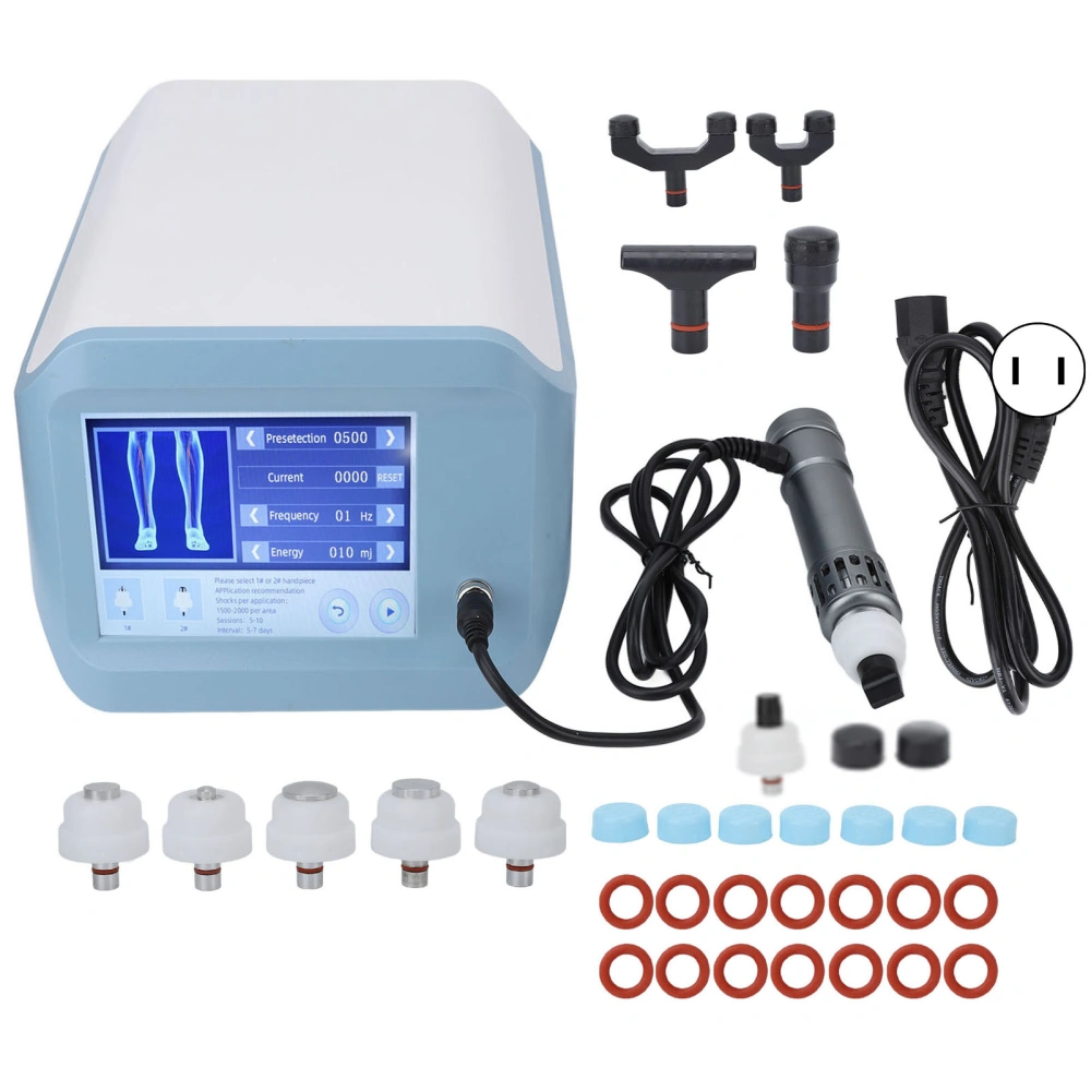 Extracorporeal Therapy Device 11 Massage Heads Shock Wave Machine for ED Treatment Silver 100‑240V US Plug