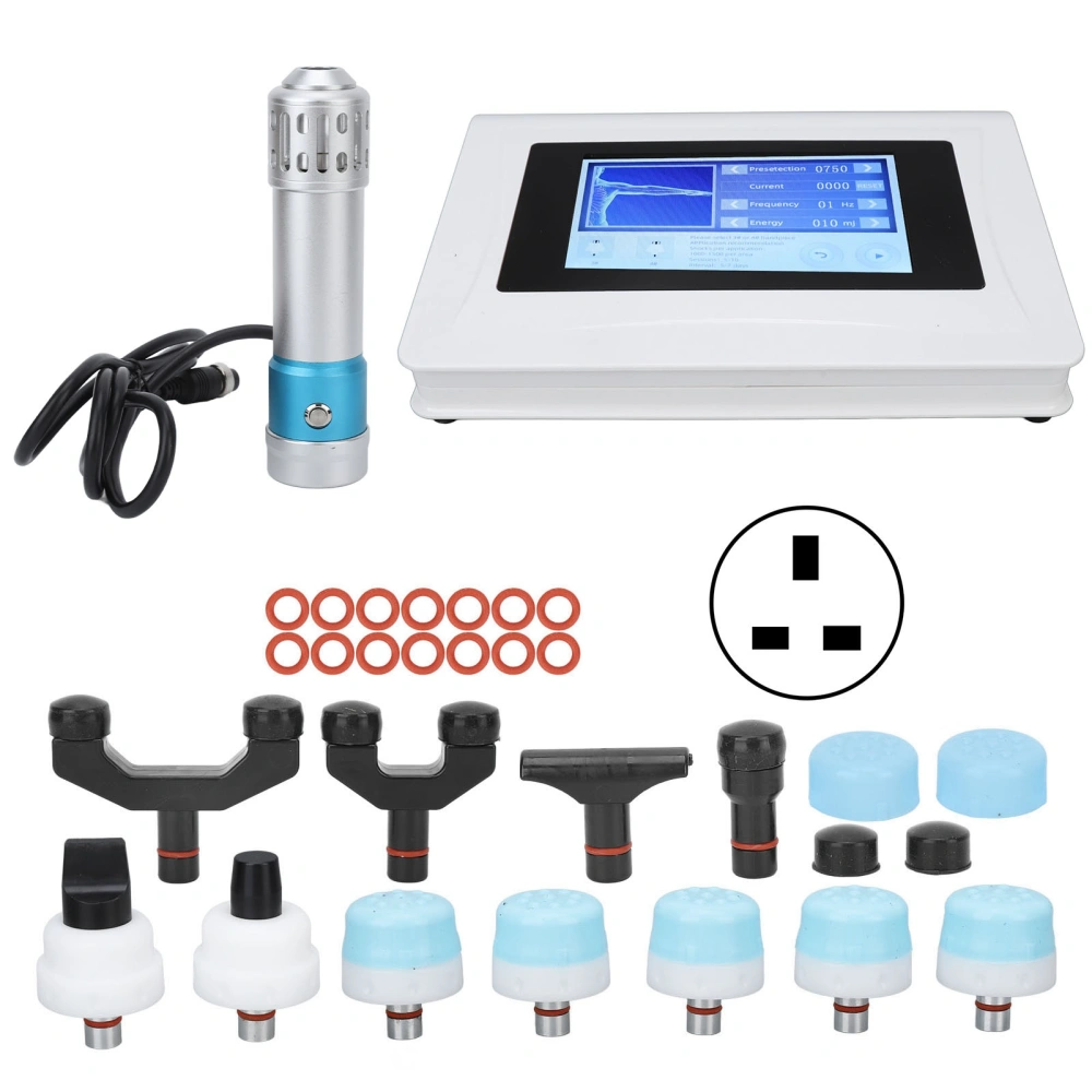 ED Shockwave Treatment Machine Stimulate Acupoints Improve Circulation Extracorporeal Therapy Device Blue Silver 100‑240V UK Plug