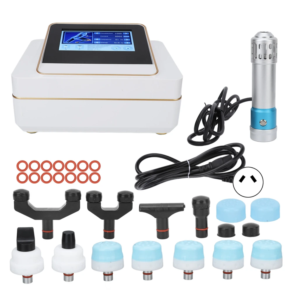 Extracorporeal Shock Wave Therapy Machine ED Treatment Shock Wave Massager Blue and Silver