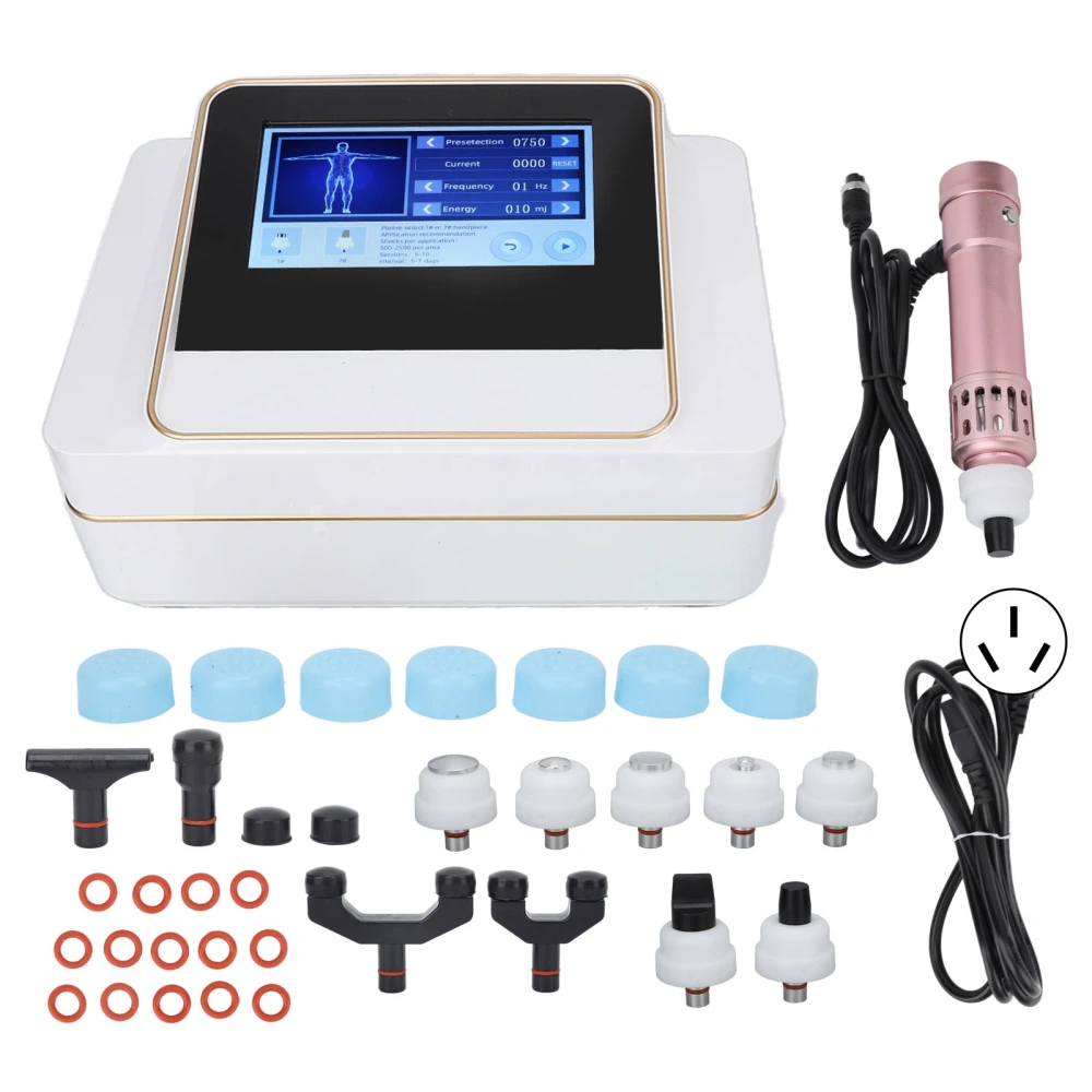 ED Shockwave Therapy Machine 11 Massage Heads Extracorporeal Treatment Device Rose Gold 100‑240V AU Plug