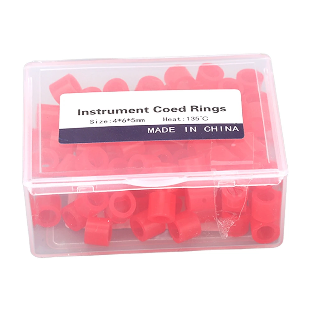 100 Pcs Dental Color Code Rings Autoclavable Strong Toughness Band for Distinguish Dental Instruments