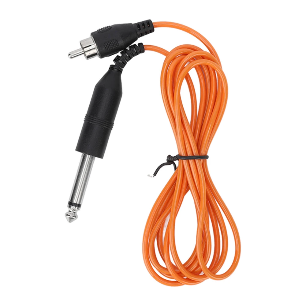 Tattoo Clip Cord Silicone Tattoo Clip Cable Tattoo Machine Power Cord with Straight RCA Interface Cables Orange