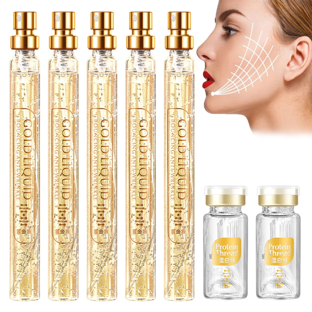 Soluble Protein Thread Set Moisturizing Gold Protein Peptide Line Carving serum Water Soluble Collagen Fade Fine Lines Thread Lift Line Set