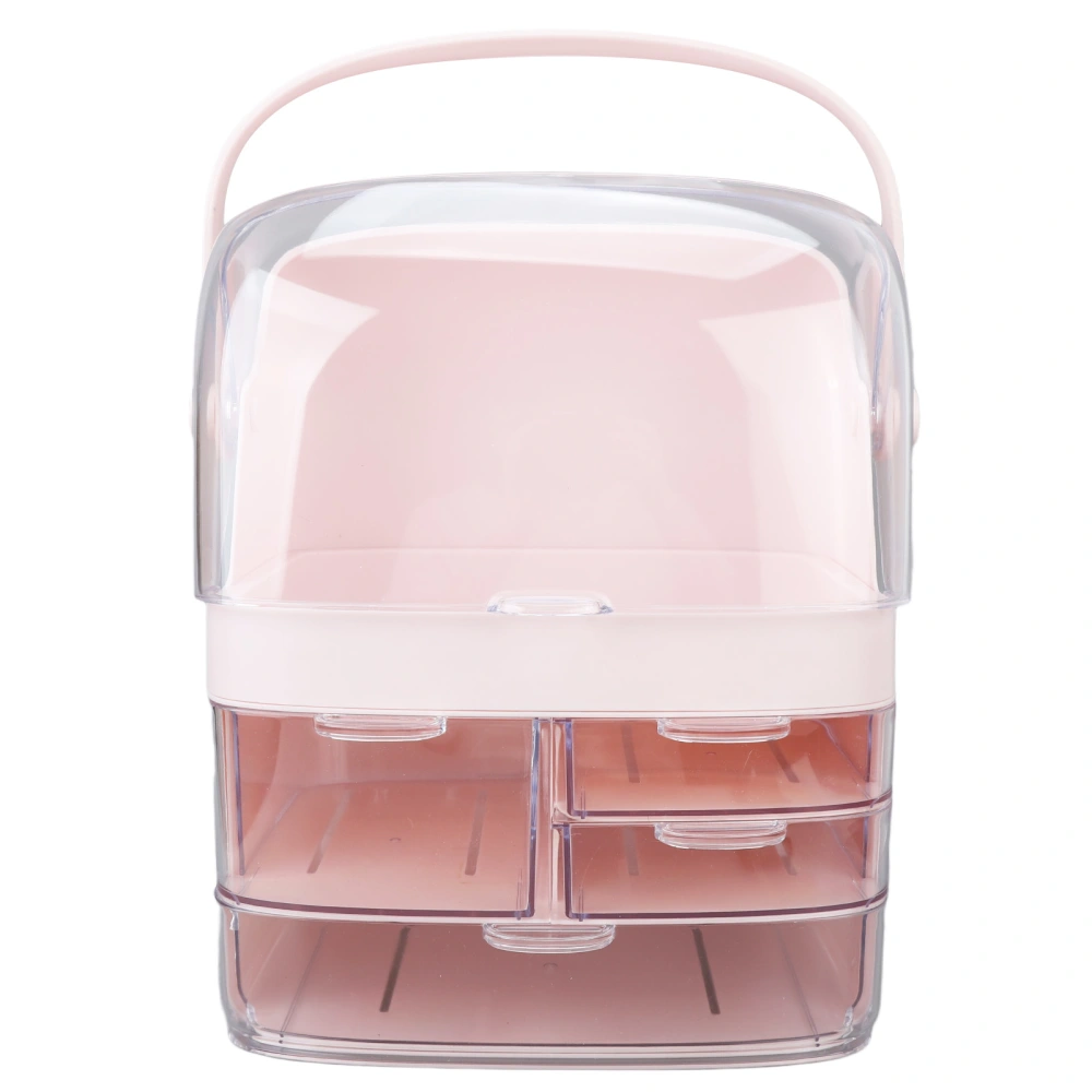 Skincare Organizer Large Capacity 3 Layers Pink Waterproof Dustproof Humanized Portable Makeup Drawer Storage Box