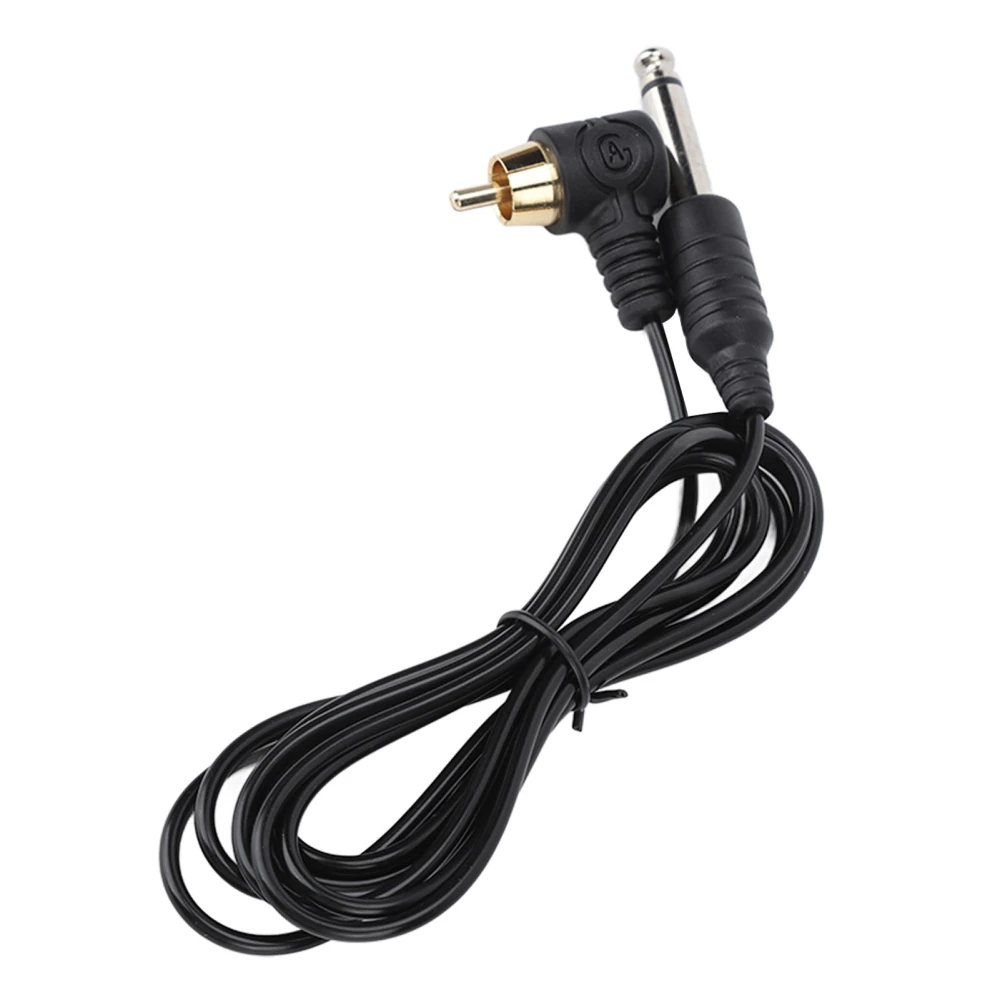 RCA Tattoo Clip Cord Bend Head Copper Wire Good Transmission Tattoo Machine Cable Cord Black