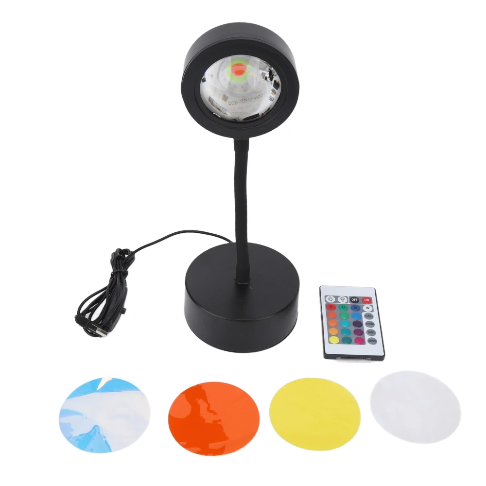 Sunset Projection Lamp 64 Colors 360 Degrees Hose USB Plug Remote Control Sunlight Lamp for Room Decor