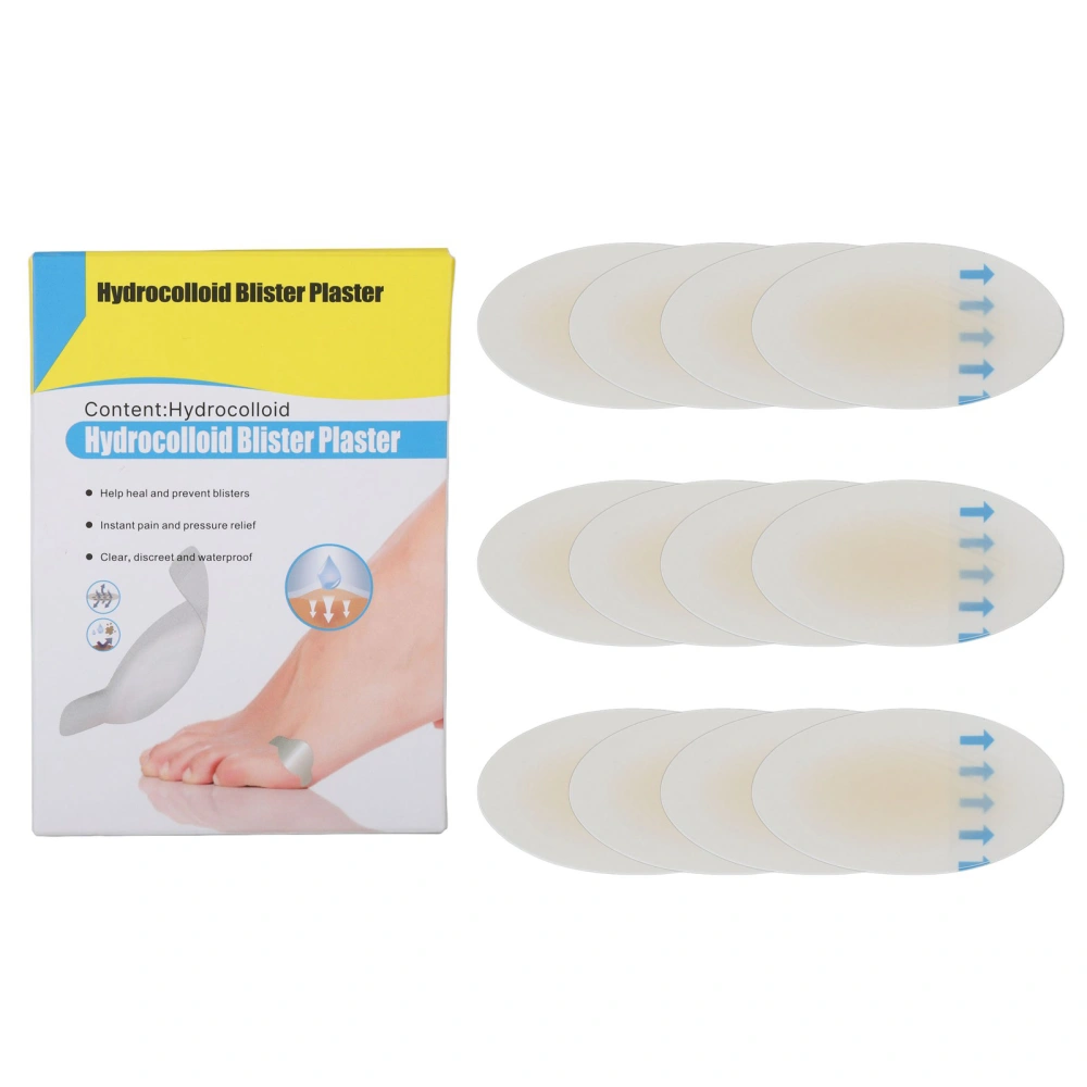 12 Stickers Blister Pads Multifunction Waterproof Blister Bandage for Foot Toe Heel Oval 5.5x3.7cm / 2.2x1.5in