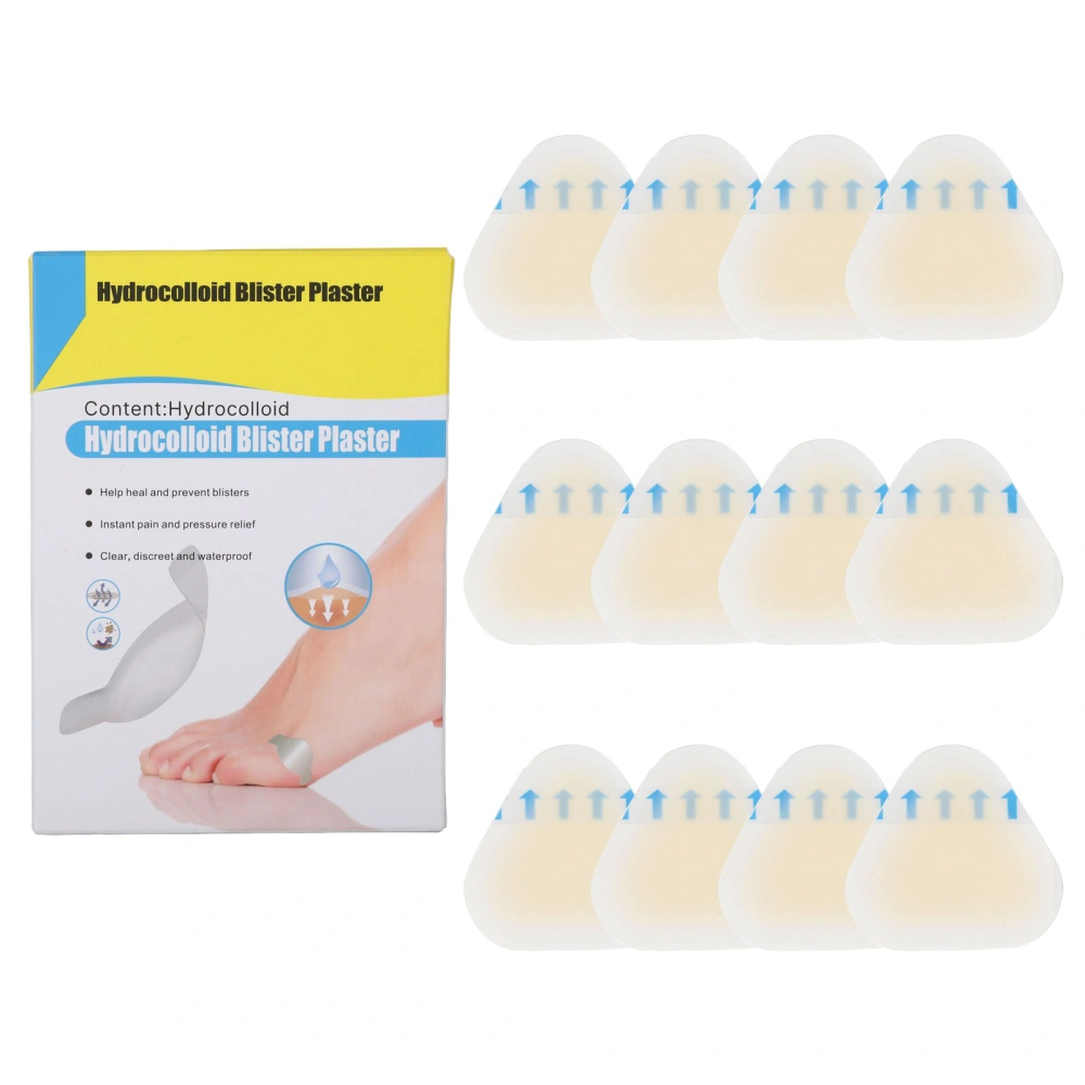 12 Stickers Blister Pads Multifunction Waterproof Blister Bandage for Foot Toe Heel Triangular 4.5x4.3cm / 1.8x1.7in