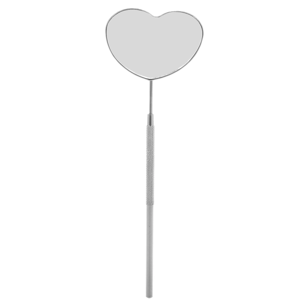 Heart Shaped Lash Mirror Professional Portable Stainless Steel Makeup Eyelash Mirror for Lash Extension Silver