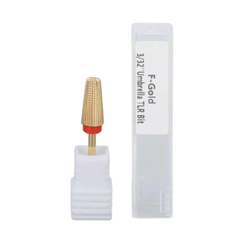 Nail Drill Bit Salon Portable Tungsten Steel Nail File Polishing Grinding Bit for Gel Polish Removal Gold