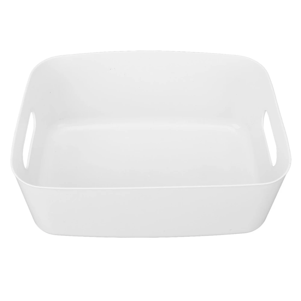 Storage Basket White Large Capacity Handle Design Durable PP Wide Application Plastic Storage Container