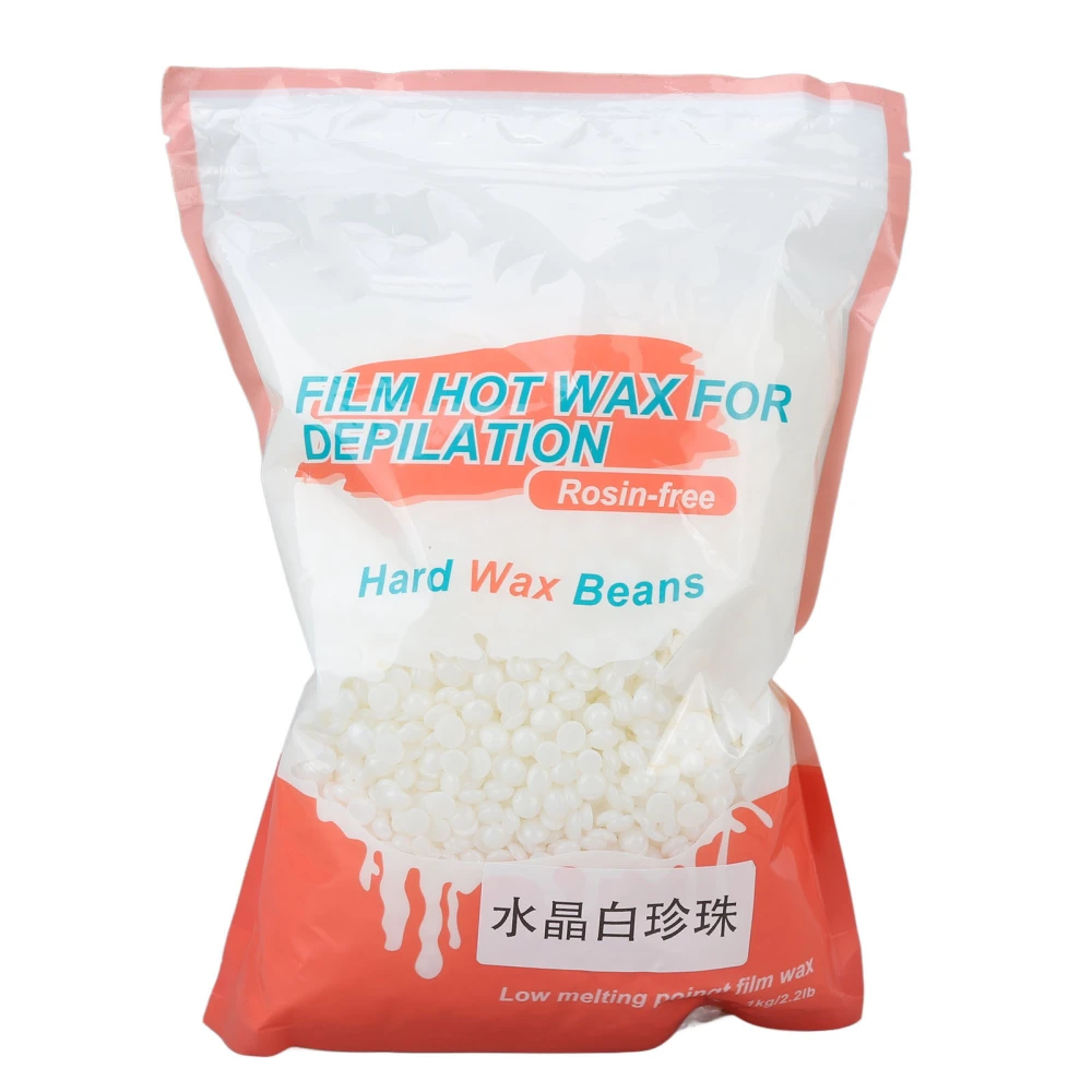 1000g Hard Wax Beads for Hair Removal Mild Painless Wax Warmer Beans for Leg Arm Hair Removal White