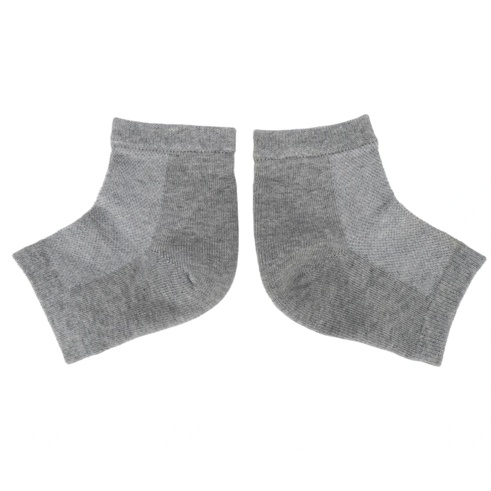 1 Pair Heel Socks Moisturizing Humectant Natural Hypo Allergenic Vitamin E Mineral Oil Gel Socks Dry Cracked Heels Gray