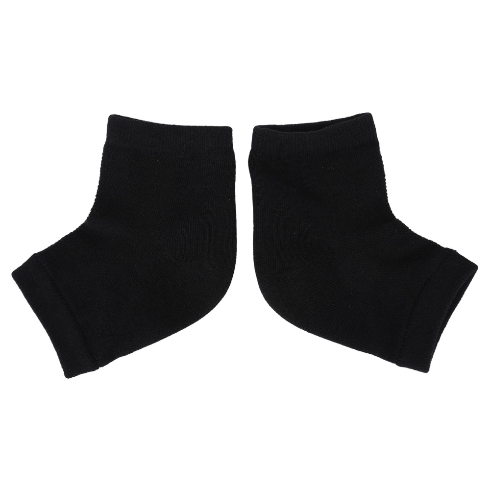 1 Pair Heel Socks Moisturizing Humectant Natural Hypo Allergenic Vitamin E Mineral Oil Gel Socks Dry Cracked Heels Black