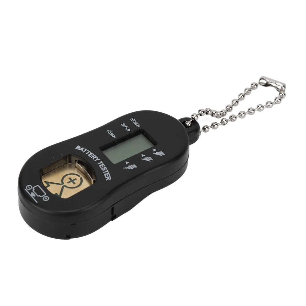 Button Cell Battery Checker Portable LCD Screen Hearing Aid Battery Tester Checker Tool Black