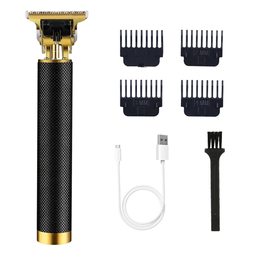 Men Electric Hair Clipper Set Fine Cutting Long Endurance Silent Cordless Hair Trimmer Black Gold