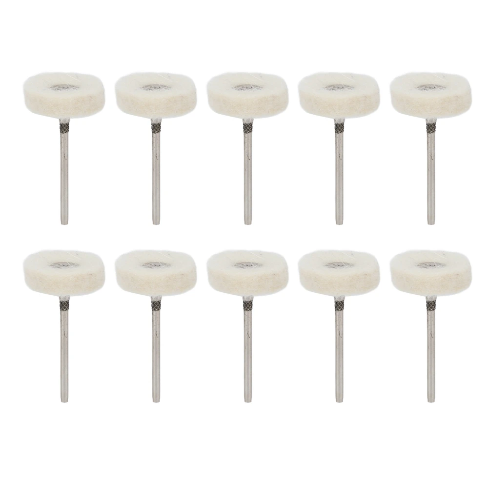 10pcs Dental Polishing Buffing Head Felt Wool Head Stainless Steel Mandrel Wheel Grinding Head