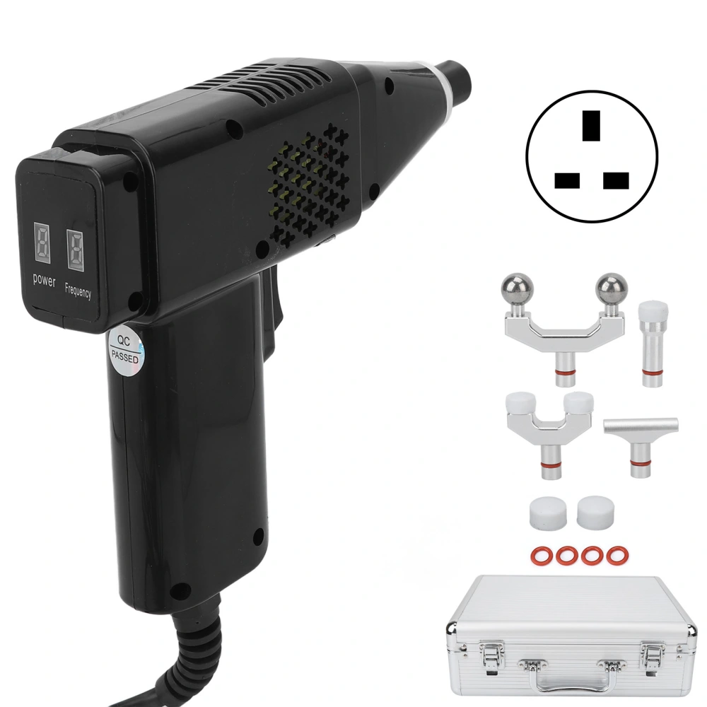 Electric Chiropractic Adjusting Tool 9 Gears 4 Heads Cooling Fan Spine Adjustment Corrector 100‑240V UK Plug