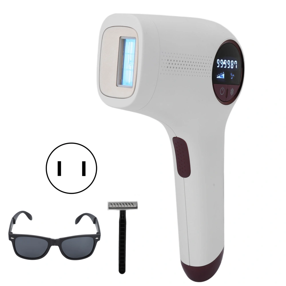 IPL Hair Removal Mahcine 5 Energy Level Ice Mode 900000 Flashes Handheld Hair Remover Device 100‑240V US Plug