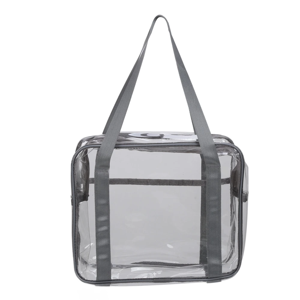 Clear Makeup Bag Large Capacity Waterproof Zipper Closure Cosmetic Handbag Transparent Travel Toiletry Bag Gray