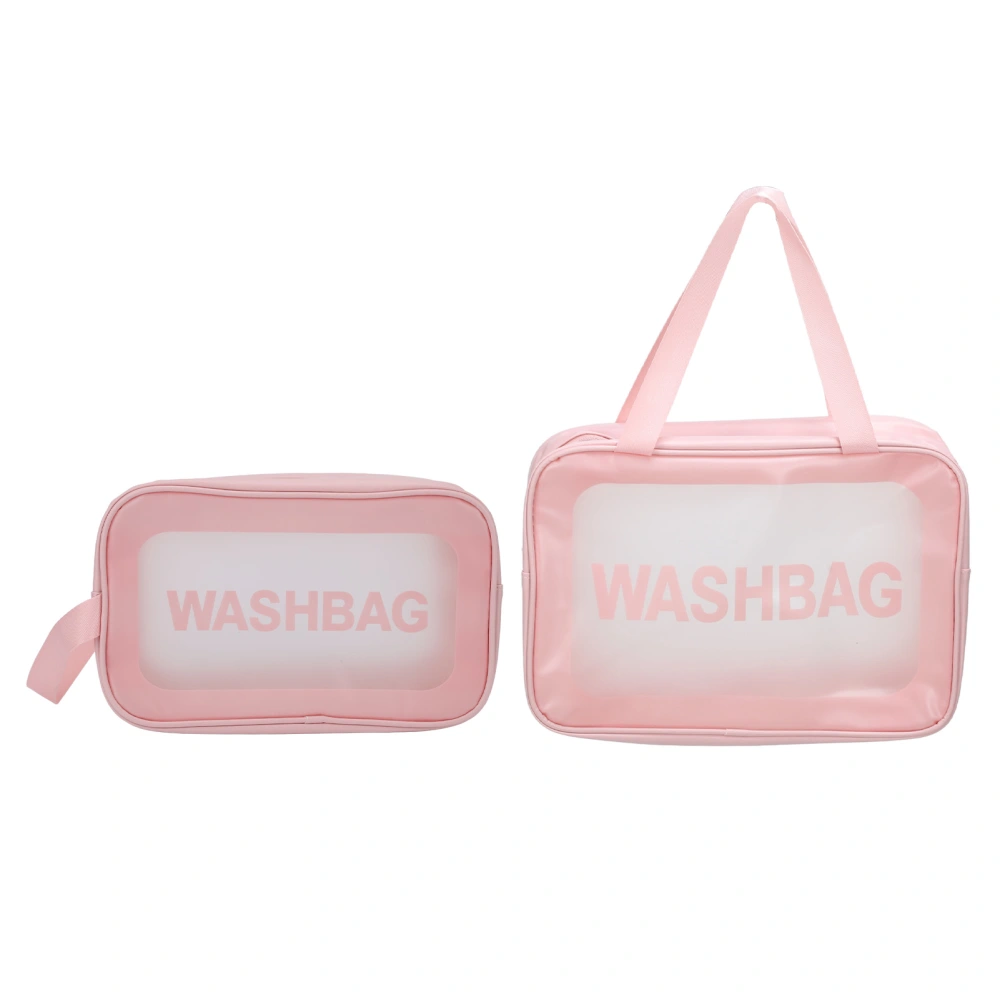 Clear Makeup Bag Breathable Lightweight Portable Transparent Comestic Washbag for Women Girl Large Medium Pink